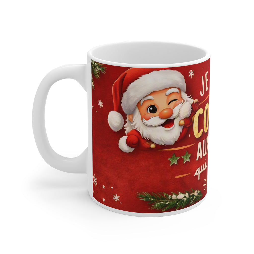 Christmas Ceramic Mug — "Je ne fais pas confiance aux personnes qui n’aiment pas Noël"